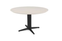 Caletta, eetkamertafel rond 120 cm. - HPL Primo Laminato blad - centrale teenpoot zwart - Travertin - Afbeelding 2