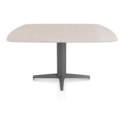 Saluti, eetkamertafel ovaal 150 X 105 cm. - centrale teenpoot - grafiet - Light sand