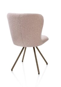 Ethan, chaise - pivotante - 4-pieds steelbrown - tissu Cloudy - Rose - Image 2