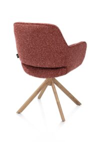 Kian, chaise à accoudoirs - pivotant avec fonction relax - aspect chêne - tissu Cloudy - cuivre - Image 3
