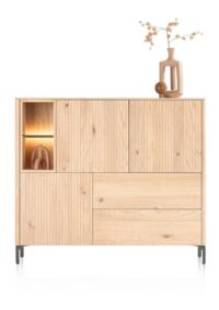 Trenton, dressette 153 cm - 3-portes + 2-tiroirs + 2-niches - natural