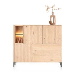 Trenton, dressette 153 cm - 3-portes + 2-tiroirs + 2-niches - natural