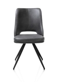 Ian, Chaise de salle à manger - rotative à 180 degrés - rough off black - knock down - pala - Anthracite