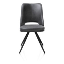 Ian, Chaise de salle à manger - rotative à 180 degrés - rough off black - knock down - pala - Anthracite