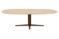 Caletta, eetkamertafel ovaal 240 x 105 cm. - eiken blad - centrale teenpoot - Natural