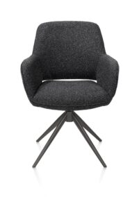 Kian, chaise à accoudoirs - pivotant avec fonction relax - graphite - tissu Cloudy - Anthracite