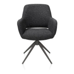 Kian, chaise à accoudoirs - pivotant avec fonction relax - graphite - tissu Cloudy - Anthracite
