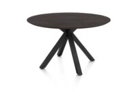 Caletta, eetkamertafel rond 120 cm. - eiken blad - centrale kruispoot zwart - Basalt - Afbeelding 2