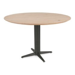 Caletta, table de bar rond 150 cm. - plateau en ch&ecirc;ne - pied central graphite - Natural