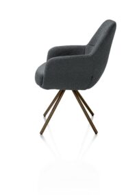 Mavis, chaise à accoudoirs - pivotante - steelbrown - ressorts ensaches - tissu Cloudy - Anthracite - Image 3