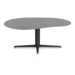 Saluti, eetkamertafel organisch 180 X 120 cm. - centrale teenpoot - rough off black - Antraciet