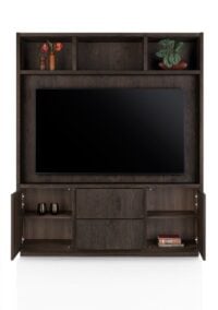 Gijon, meuble tv + partie haute 180 cm - 2-portes + 2-tiroirs + 3-niches + plinthe - Image 3