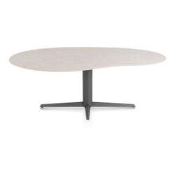 Saluti, eetkamertafel organisch 210 X 120 cm. - centrale teenpoot - grafiet - Light sand