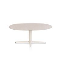 Saluti, eetkamertafel ellips 180 X 105 cm. - centrale teenpoot - creme - Light sand