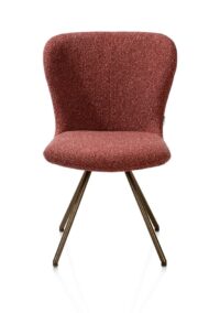 Ethan, chaise - pivotante - 4-pieds steelbrown - tissu Cloudy - cuivre