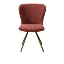 Ethan, chaise - pivotante - 4-pieds steelbrown - tissu Cloudy - cuivre