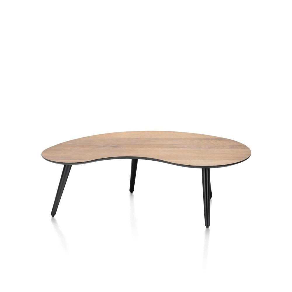 16Cbcec10Fa9535B70D8Cc550Ff8F8Ec754De4Bd_Images_T_Ll_M_Dc22Bf6B16524F79A1Ff952F6Bd9B7F3_Image.jpg Maze, Table Basse 100 X 59 Cm - Forme Haricot - Hauteur 32 Cm - Railway Brown - Image 1