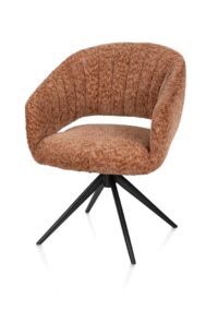 Isla, armstoel - draaibaar met kantelfunctie - rough off black - stof Valencia - Koraal - Afbeelding 2