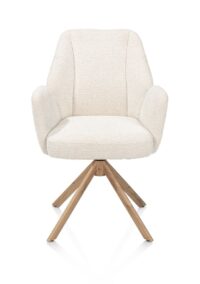 Baya, armstoel - draaibaar - naturel - pocketvering - stof Sevilla - Creme