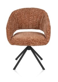 Isla, armstoel - draaibaar - rough off black - stof Valencia - Koraal