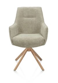Theo, armstoel - draaibaar met kantelfunctie - eikenhout look - pocket - Vada - Salie groen