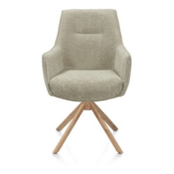 Theo, armstoel - draaibaar met kantelfunctie - eikenhout look - pocket - Vada - Salie groen