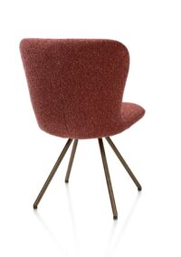 Ethan, chaise - pivotante - 4-pieds steelbrown - tissu Cloudy - cuivre - Image 2