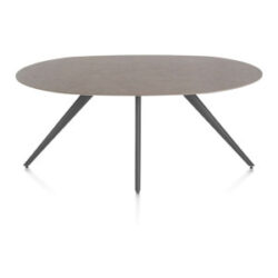 Saluti, table ellipse 180 x 105 cm. - 4 pieds - graphite - Lava