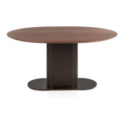 Brianza, table 150 x 120 cm - placage de noyer - steelbrown - Steel Brown