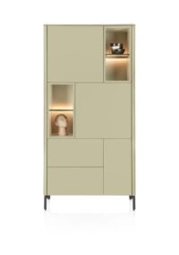 Trentino, Armoire de rangement 95 cm. - 3 portes + 2 tiroirs + 4 pinces - Olive - Image 3