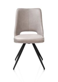 Ian, Chaise de salle à manger - rotative à 180 degrés - rough off black - knock down - pala - Gris clair