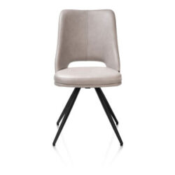 Ian, Eetkamerstoel - 180 graden draaibaar - rough off black - knock down - pala - Lichtgrijs