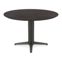 Caletta, table rond 120 cm. - plateau en chêne - pied central graphite - Basalt
