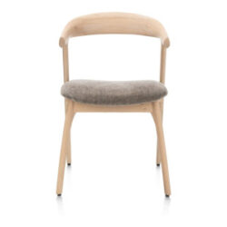 Bellami, chaise - pietement chene naturel - tissu Livigno - brun