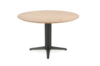 Caletta, eetkamertafel rond 120 cm. - eiken blad - centrale teenpoot grafiet - Natural