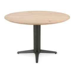 Caletta, table rond 120 cm. - plateau en chêne - pied central graphite - Natural