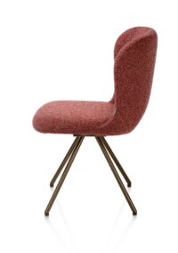Ethan, chaise - pivotante - 4-pieds steelbrown - tissu Cloudy - cuivre - Image 3