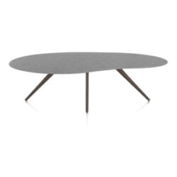 Saluti, eetkamertafel organisch 240 x 120 cm. - 4 poot - steelbrown - Antraciet