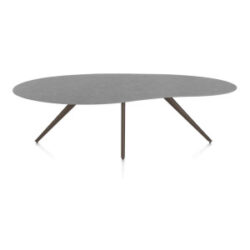 Saluti, table organic 240 x 120 cm. - 4 pieds - steelbrown - Anthracite