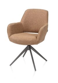 Kian, chaise à accoudoirs - pivotant - graphite - tissu Cloudy - Jaune ocre - Image 2