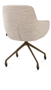 Mateo, chaise à accoudoirs - roulettes - steelbrown - Bellini - Creme - Image 3