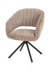 Isla, armstoel - draaibaar - rough off black - stof Valencia - Taupe - Afbeelding 2