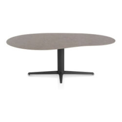 Saluti, eetkamertafel organisch 210 X 120 cm. - centrale teenpoot - rough off black - Lava
