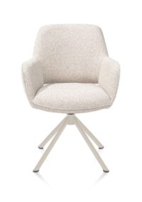 Kian, chaise à accoudoirs - pivotant - crème - tissu Cloudy - beige