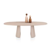 Lund, table ovale 240 x 120 cm. - stone-skin - pied cone - Desert