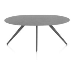 Saluti, eetkamertafel ellips 180 x 105 cm. - 4 poot - graphiet - Antraciet