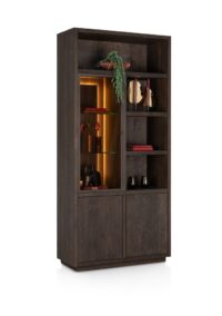 Gijon, armoire 100 cm - 1-porte de verre + 2-portes + 4-niches (+ LED) - Image 2