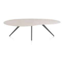 Saluti, eetkamertafel organisch 240 x 120 cm. - 4 poot - graphiet - Light sand