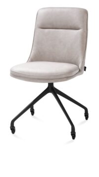 Mateo, chaise - roulettes - rough off black - Pala - Gris clair - Image 2