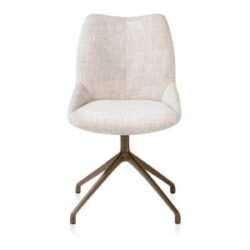 Mats, eetkamerstoel - draaibaar - steelbrown - Luton - Creme